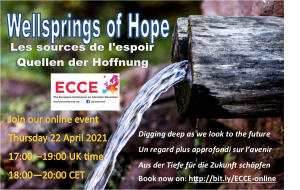 Wellsprings of Hope advert for online conference on 22 April 2021